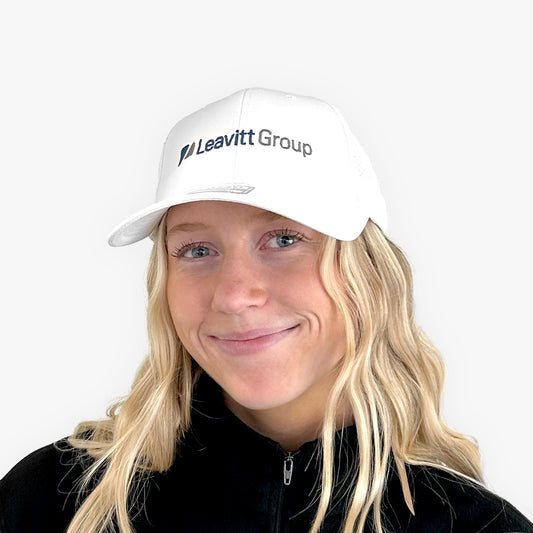 Hat, White Cap, Leavitt Group Logo