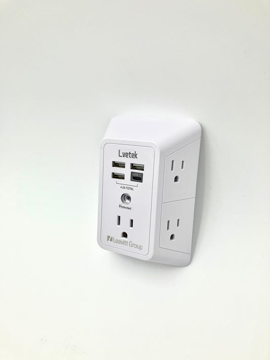 Multi Plug and USB Port Wall Outlet